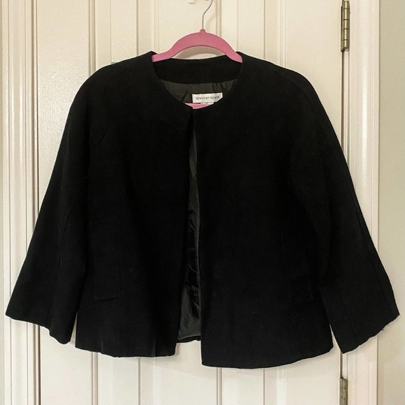 Newport News Jackets & Blazers - NEWPORT NEWS • Cropped Tweed Black Jacket